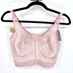 Wacoal 40G Bra Blush Pink Allure Wire Free 852336 Back Closure Wireless NEW